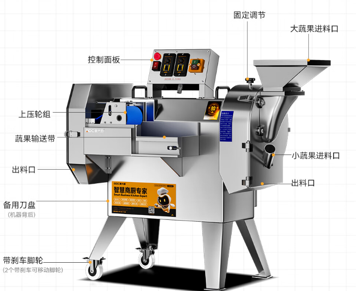 食堂自动切菜机：从切到洗，一站式解决备菜难题！